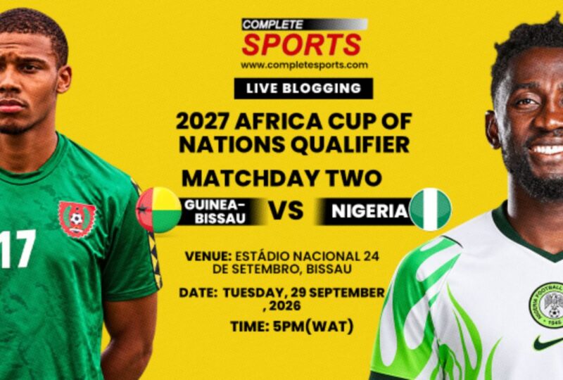 Guinea-Bissau Vs Nigeria Live Blogging: AFCON 2027 Qualification; Group L Matchday 2