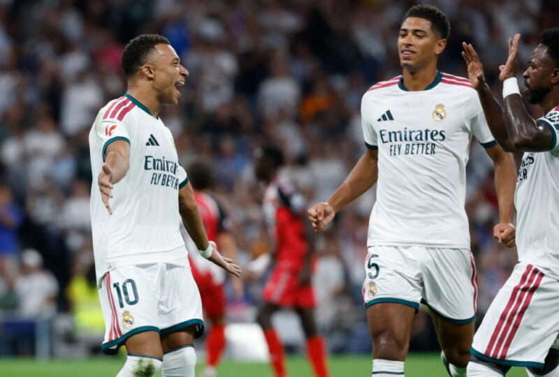 Mbappe scores brace as Real Madrid sink Rayo 4-1